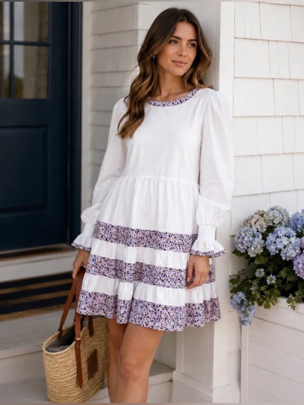 Pomander Place Tuckernuck Dress Fran Mini Swing mediumWhite Floral Coastal Prepp